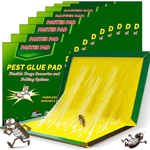 Piege a Cafard - 10 Pièces 31.5 cm x 21 cm Piège à Rat Attrape Plaque Collante, Forte Adhérence, Plusieurs Méthodes de Pliage, Adapté à une Utilisation Intérieure et Extérieure
