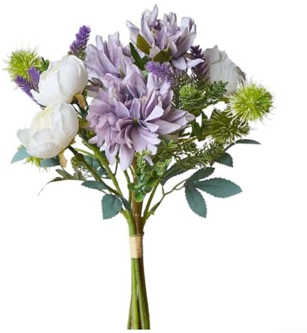Gettimore Bouquet di fiori artificiali con gigli, margherite e crisantemi, decorazione soggiorno