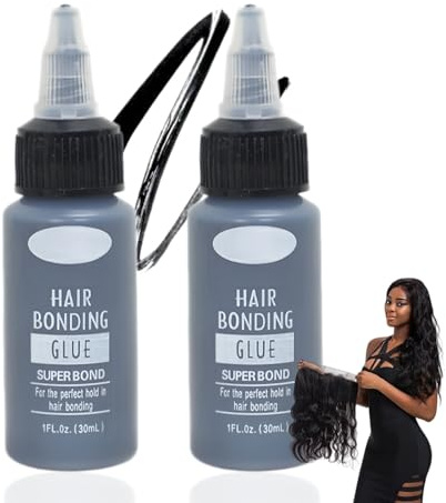 2PCS Wig Adhesive Glue,Invisible Waterproof Lace Wig Adhesive,Lace Wig Glue,Strong Hold Invisible Bonding Adhesive for Wigs,Fast Drying Wig Glue for Synthetic Hair,Natural Finishing Hold for Wigs