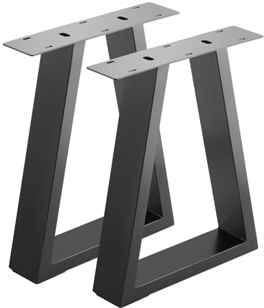 SOTECH 2 Stück Bankuntergestelle V-Frame Höhe: 400 mm Tiefe: 320 mm | Stahl schwarz bis 200 kg Belastbarkeit pro Paar Bankgestelle inkl. Bodenschutz für empfindliche Böden