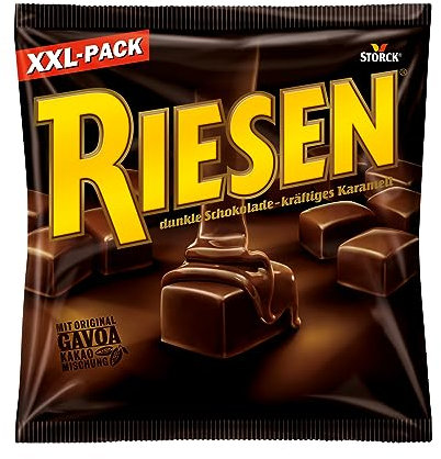 RIESEN – 1 x 377g – Bonbons mit Schokokaramell in kräftiger, dunkler Schokolade