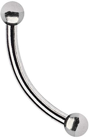 Modern Nature Piercing Banane 1,2 x 20 mm + 2 Kugeln 4 mm - Titan Intimpiercing Schmuck oder Snake Bite Piercing