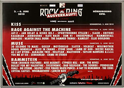 Rock AM Ring & Park - Rock am Ring, Rock am Ring 2010 » Konzertplakat/Premium Poster | Live Konzert Veranstaltung | DIN A1 «