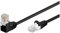 goobay 94173 Câble patch Cat 5E 1x coudé à 90°, U/UTP, noir, mélange de cuivre CCA, 1x connecteur RJ45 90° (8P8C), 3 m