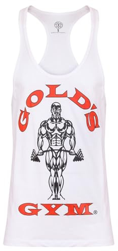 Gold's Gym GGVST003 Men's Muscle Joe Premium Stringer Vest, White, M