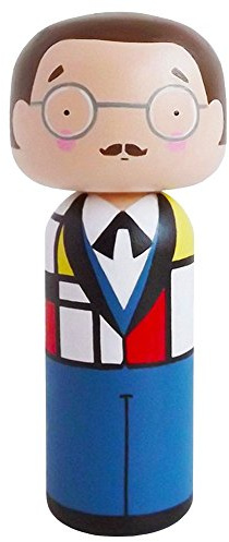 Lucie Kaas Sketch.inc Kokeshi Doll Piet Buchenholz Mehrfarbig, Größe: 14,5cm, SI02PI