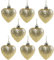 Christmas Concepts® Pack of 8-60mm (2.4) Heart Shaped Christmas Tree Baubles – Glitter Decorated Baubles (Gold)