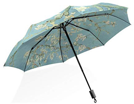 ISAOA Nicht-automatischer Reise-Regenschirm, kompakter faltbarer Regenschirm Van Gogh Malerei, winddicht, ultraleicht, UV-Schutz, Regenschirm f¨¹r Damen und Herren