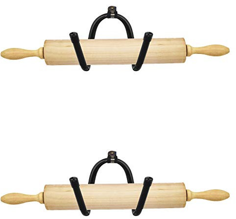 Rolling Pin Holder Rolling Pin Display Rack Rolling Pin Storage Rolling Pin Display Rack - Wall Mount Bottle Storage Organizer - Hardware Included - Rustic Home Decor Colonial Wall Décor - 2 Pack