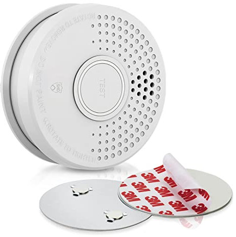 SHD by OneConcept Rauchmelder mit Magnethalterung, 1x Mini-Rauchmelder, Feuermelder mit Batterie, Rauchmelder für Küche, Büro, Wohnwagen, Optischer Sensor Brandmelder mit Testfunktion & Stummschaltung