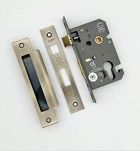 CE Rated-Euro Profile Mortice Door Lever Sash Lock Case Cylinder Keyhole 2.5/3 (Antique, 3 Inch)