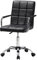Warmiehomy Bürostuhl Ergonomischer Schreibtischstuhl Höhenverstellbarer Chefsessel mit Armlehne Drehstuhl mit Rollen Computerstuhl aus Kunstleder für Arbeitszimmer Schlafzimmer Schwarz