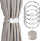 4 Stück Magnetische Vorhang Raffhalter, Vorhang Raffhalter, Vorhang Clips, Vorhang Seil Schnallen, Seil Rückwärtige Vorhang Halter Schnallen für Zuhause, Büro, Hotel Fenster Dekoration (Grau)