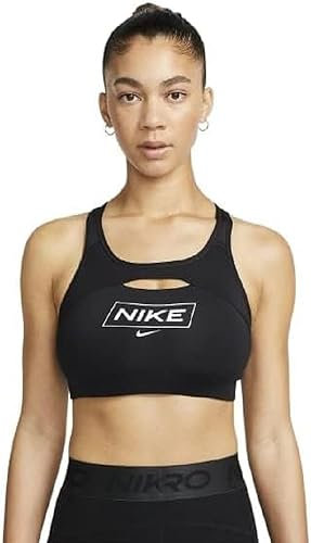 Nike Damen np df swsh gx Sport BH, Black/Dk Smoke Grey/White, XL EU