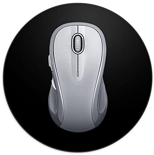 Audimi Small Mouse Pad 15x15cm, Mini Round Mouse Pad for Laptop Wireless Mouse Home Office Travel, Portable & Washable Black