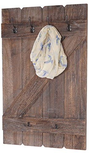 Mendler Wandgarderobe HWC-D13AM, Garderobe Garderobenpaneel, 6 Haken 91x60cm - braun shabby