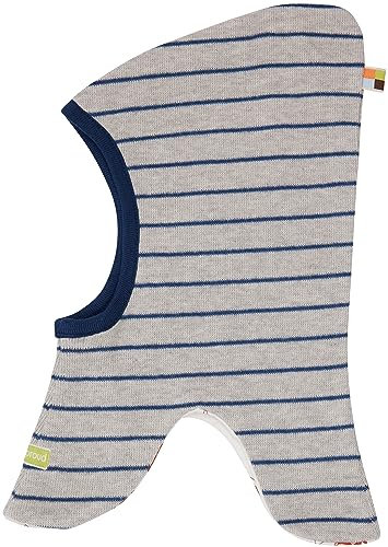 loud + proud Unisex Baby Schlupfmütze Ringel, GOTS Zertifiziert Sturmhaube, Silver, 39-41 EU