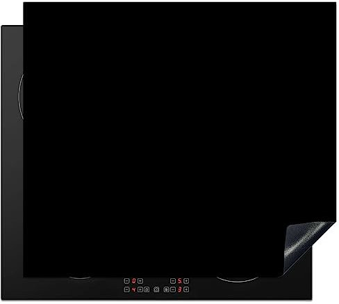 KitchenYeah© Protezione Piano Cottura Tappetino per Induzione 59x52 cm Cucina Proteggi Coprifornello Antiscivolo Nero - Motivi - Interno - Solido - Nero - Scuro