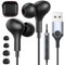 USB Headphones with Microphone for Laptop, 7.5ft Magnetic Wired Earbuds Noise Isolation in-Ear Earphones with Mute Volume Control Stereo Bass for PC Desktop Dell HP Acer Laptop Meetings/Music,School