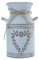 PEPAXON Jarrón vintage de metal para flores, jarra rústica con asa, jarra francesa para decoración del hogar, boda, fiesta (azul)