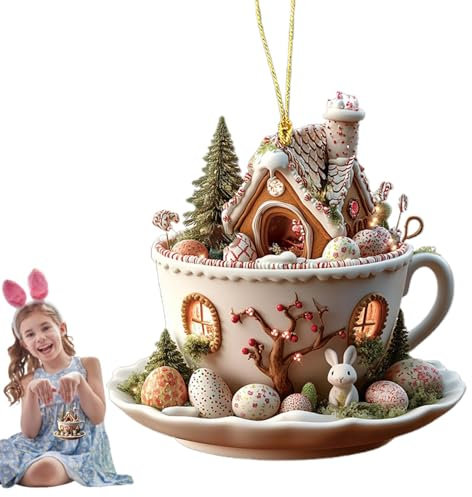 Vintage-Osterdekoration – antike Ostereier- und Hasendekorationen, Kränze mit Frühlingsmotiven | Elegante Feiertagsakzente für Zuhause, Bauernhaus und Außenbereiche, perfekt für Osterfeiern