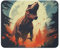 Tapis de Souris T-Rex Jurassic Dinosaure Tyrannosaure en Forêt sous Pleine Lune Design Puissant Gamer, Bureau ou Cadeau Enfant
