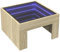 Eleganz Mesa de centro con Infinity de madera y cristal, mesa moderna para el salón para noches acogedoras, 50 x 50 x 30 cm, diseño de roble Sonoma