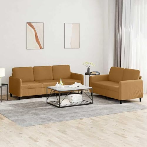 Mimdixy Sofa Wohnzimmer Relaxsofa,2-TLG. Sofagarnitur Braun Samt
