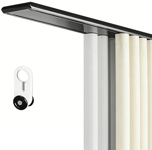 TFEHXYZU Doppelreihige Vorhangschiene, Schwarz Gardinenschiene 2-läufig Deckenmontage Aluminium, 2.4m/7.87ft Gardinenstange Doppelt mit leiser Gleitfunktion für Schiebevorhang, Raumteiler