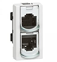 Legrand 076536 Prise Doubleur Utp 8 Contacts Mosaic avec Téléphone, Ethernet