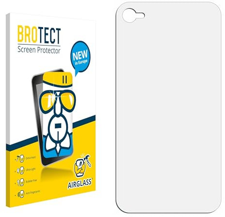 BROTECT Schutzglas für Apple iPhone 4S (Rückseite) Schutzfolie Panzer Folie Glas Displayschutz [Extrem Kratzfest 9H, Anti-Fingerprint,Transparent]