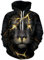 Ocean Plus Herren Kapuzenpullover Lebensecht Grafik Hoodie mit Kängurutasche Pullover mit Kapuze Sweat Hood mit Kordelzug (S/M (Brustumfang: 112-132CM), Blitzlöwe)