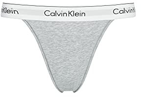 Calvin Klein Damen Slip Bikini Form High Leg mit Stretch, Grau (Grey Heather), XS