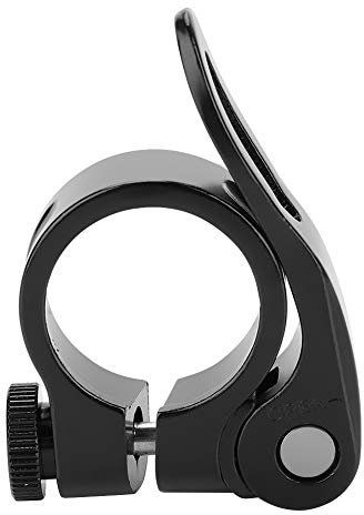 Fahrrad Sattelstützenklemme, Aluminiumlegierung Fahrrad Schnellspanner Sattelstützenklemme für 25,4 mm Sattelstütze(Schwarz)