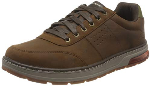 Skechers EVENSTON FANTON, Zapatillas para Hombre, Dark Brown Leather, 42 EU