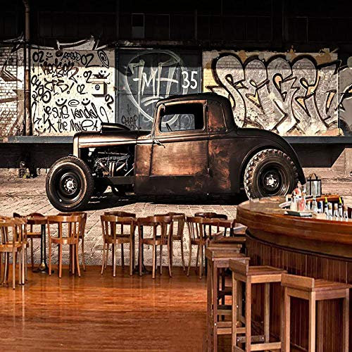 Papier peint photo Voiture ancienne 300x210 cm intissé Poster Tableaux moderne Décoration Murale Chambre à coucher Couloir maison La décoration