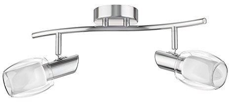 ledscom.de Deckenleuchte ELERA, zweiflammig inkl. E14 LED Lampen frosted je 424lm warm-weiß