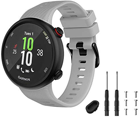 GVFM Armband kompatibel mit Garmin Forerunner 45s, Sport-Silikon-Armband, Ersatzarmband für Forerunner 45s (grau)