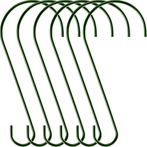 Hotop 6 Stück Heavy Duty Big S Haken - Edelstahl Vogelfutterspender Haken für Garten, Baumzweig, Küche, Vogelhaus, Pflanzen, Körbe, Laternen und Fahrräder (Grün, 30,5 cm)
