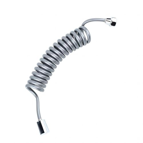 VIFERR Tubo per Doccia 1.5 m G1/2 Telescopico a Spirale Flessibile per Doccia Tubo Flessibile in Plastica a Molla per Doccia Spruzzatore Bidet