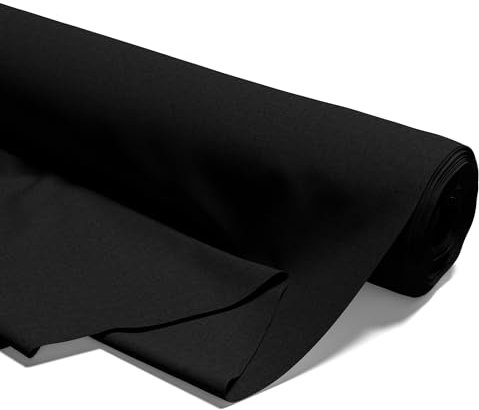 Stoff Meterware Baumwollstoff 0.5 M x 160 cm - Stoffe zum Nähen aus reine Baumwolle Fabric Futterstoff Dekostoff für Patchwork Canvas und Sewing Nähstoff 2. Schwarz