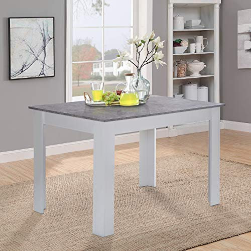 TUKAILAI Esstisch Holz, Moderner Esszimmertisch, Holztisch, Küchentisch, 4-6 Sitzer, Rechteck Dining Table,Kleiner Esstisch,Tisch Küche für Küche Esszimmer Restaurant,Grau&Weiß,120×90×75cm