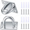 Zhujiehigh 2 Pcs M8 Square Pad Eye Plate, Stainless Steel Ceiling Hooks, Metal Suspension U Hooks, Marine Hardware Staple Hook Ring Loop with Screws for Wall Ceiling Hanging