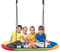 COSTWAY Balançoire Nid d'Oiseau Ovale 150 x 80 cm, Balançoire Extérieur pour Enfant et Adulte, Charge 150 kg, Suspendre avec Hauteur Réglable 100-180CM (Multicolore)