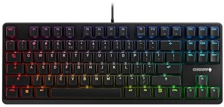 CHERRY G80-3000N RGB TKL, Kabelgebundene Gaming-Tastatur Ohne Nummernblock, EU-Layout (QWERTY), RGB-Beleuchtung, Original MX SILENT RED Switches, Schwarz