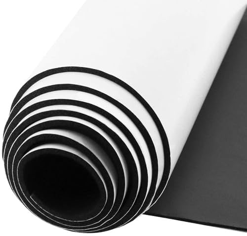 Storystore Self Adhesive Foam Roll 300mm(W) x 1.5mm(T) x 1.5m(L) High Density Foam Sheet with Adhesive Backing, Furniture Pads Floor Protectors, Anti-Scratch, Non Slip (Black)