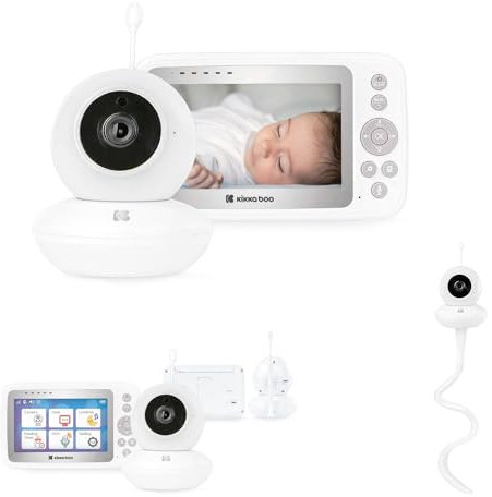 Kikkaboo Babyphone Aneres FHSS-Technologie, Schlaflieder, Nachtsicht, Alarm, Farbe:weiß