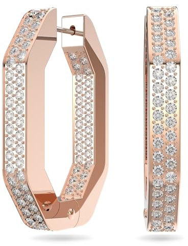 Swarovski Damen-Creolen Metall Swarovski-Kristall S Rosé 32019928