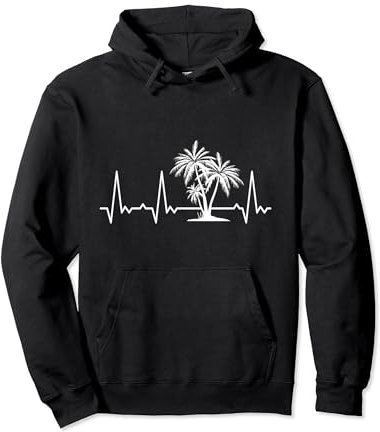 Herzschlag Palmen Pullover Hoodie