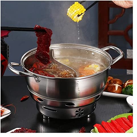 DOZPAL Camping-Alkoholbrenner, tragbares Kochgerät aus Edelstahl mit Trenntopf für Outdoor-Wandern, Grillen, Picknick, einstellbare Feuerkraft,30cm